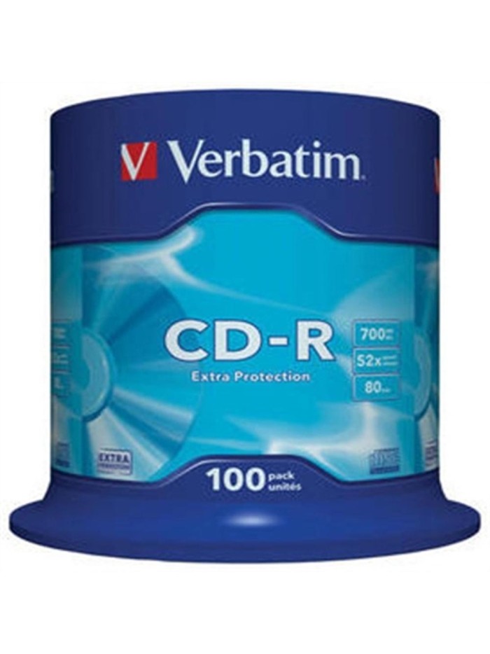 Verbatim cd - r 700mb 48x tarrina 100 unidades datalife extra protection Verbatim cd - r 700mb 48x tarrina 100 unidades datalife extra protection