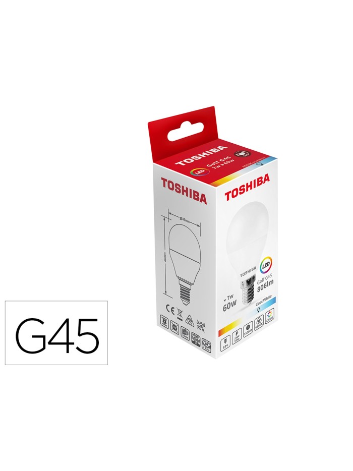 Bombilla led toshiba g45 e14 7w 6500k luz fria Bombilla led toshiba g45 e14 7w 6500k luz fria