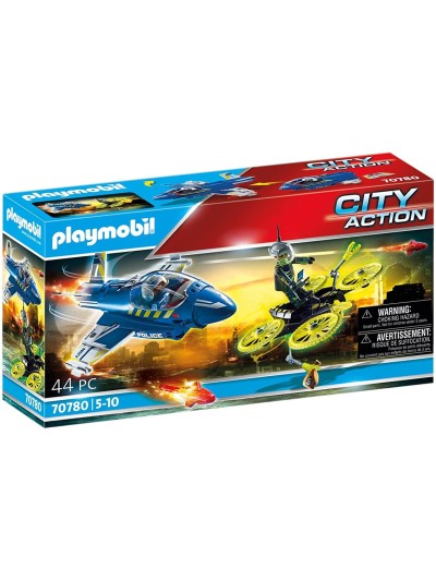 Playmobil policia avion : persecucion dron