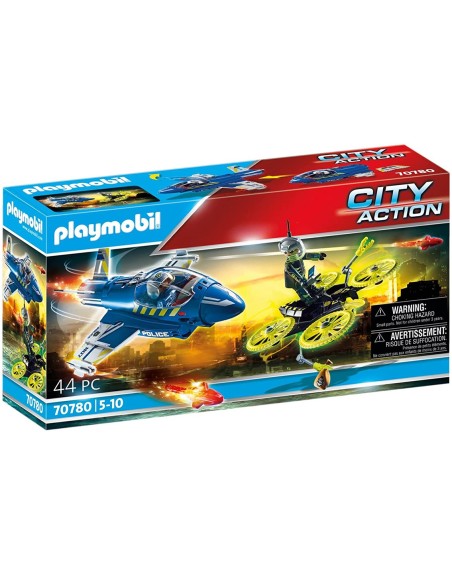 Playmobil policia avion : persecucion dron