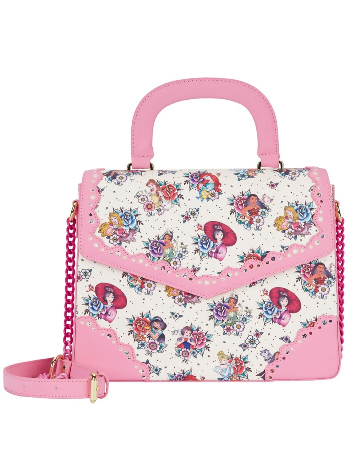 Bolso loungefly disney princesas tatuajes aop cross body bag Bolso loungefly disney princesas tatuajes aop cross body bag