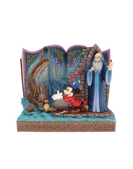 Figura decorativa enesco disney mickey mouse libro de cuentos del brujo mickey