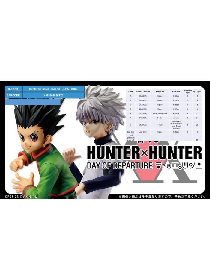 Ichiban kuji banpresto hunter x hunter day of departure lote 80 articulos loteria japonesa Ichiban kuji banpresto hunter x hunter day of departure lote 80 articulos loteria japonesa