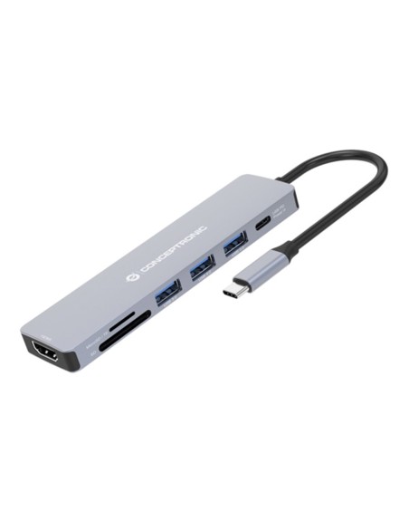 Hub usb tipo c conceptronic donn19g 1 x hdmi - 3 x usb 3.2 - 1 x usb tipo c - lector sd - lector micro sd