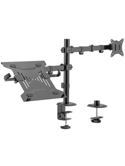 Soporte de escritorio ewent ew1519 para monitor hasta 34 pulgadas y portatil hasta 15.6 pulgadas carga maxima 9kg
