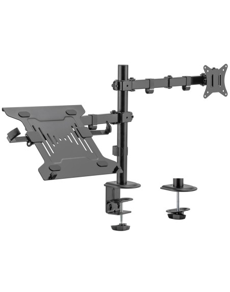 Soporte de escritorio ewent ew1519 para monitor hasta 34 pulgadas y portatil hasta 15.6 pulgadas carga maxima 9kg