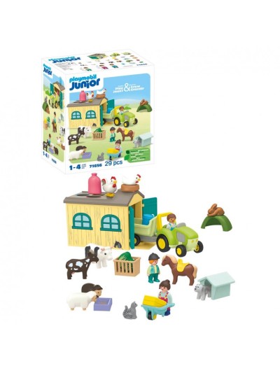 Playmobil junior aventura en la granja con tractor remolque y animales