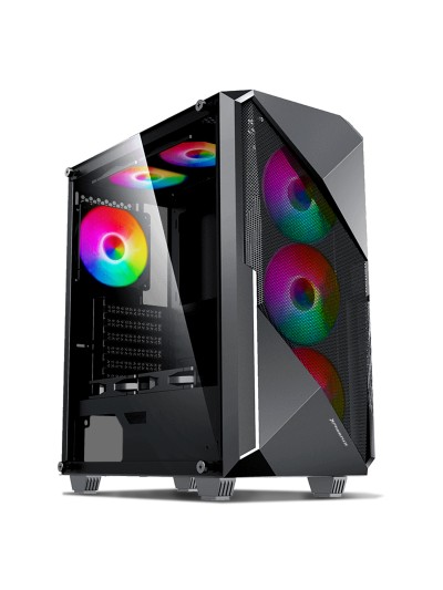Caja torre gaming phoenix evolve cristal templado usb 3.0 filtros antipolvo incluye ventilador argb trasero
