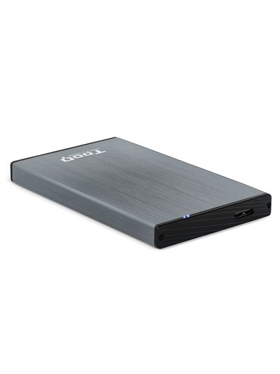 Caja externa tooq tqe - 2527g para hhd - ssd 2.5 pulgadas 9.5mm sata usb 3.0 gris