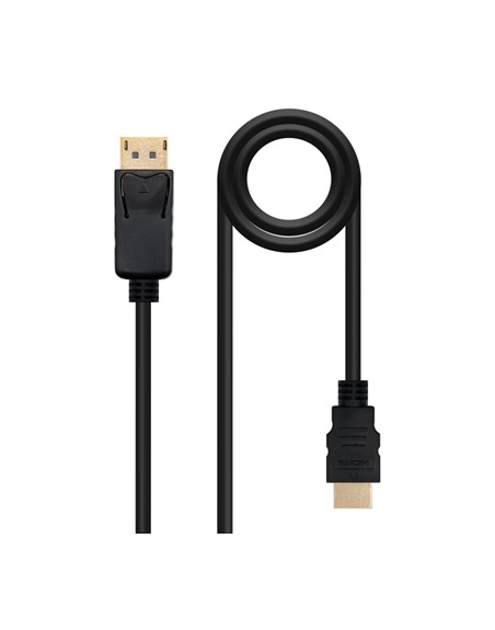 Cable conversor nanocable displayport a hdmi macho - macho negro 1.5m