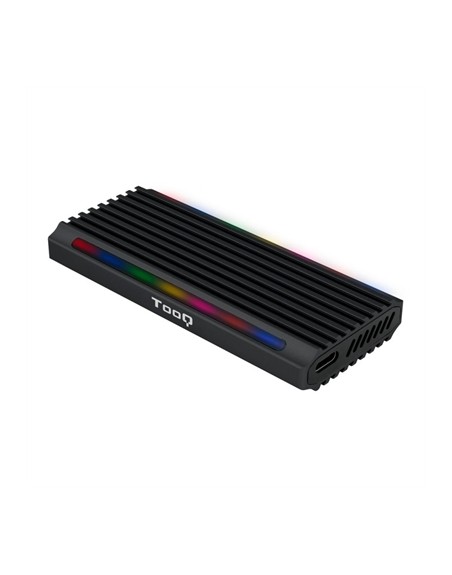 Caja externa tooq tqe - 2222b shinobi para ssd m.2 usb tipo c rgb negro
