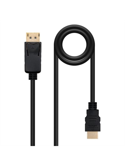 Cable displayport a hdmi nanocable 1m - macho - macho - negro