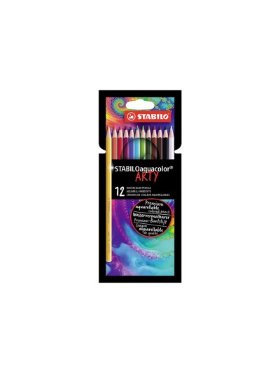 Lapices de colores stabilo aquacolor arty line acuarelables estuche de carton de 12 unidades colores