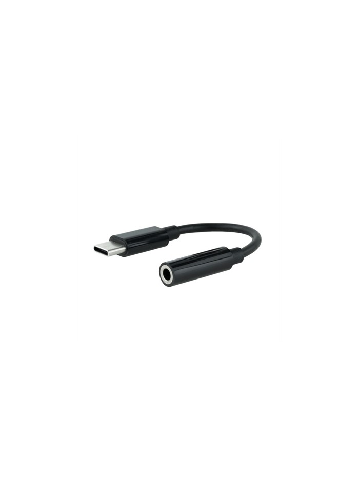 Cable adaptador usb tipo c a jack 3.5mm nanocable 0.11m - macho - hembra - negro Cable adaptador usb tipo c a jack 3.5mm nanocable 0.11m - macho - hembra - negro