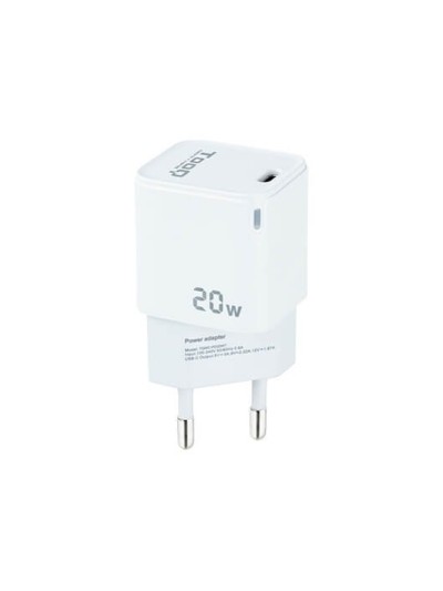 Cargador de pared tooq usb - c blanco 20w
