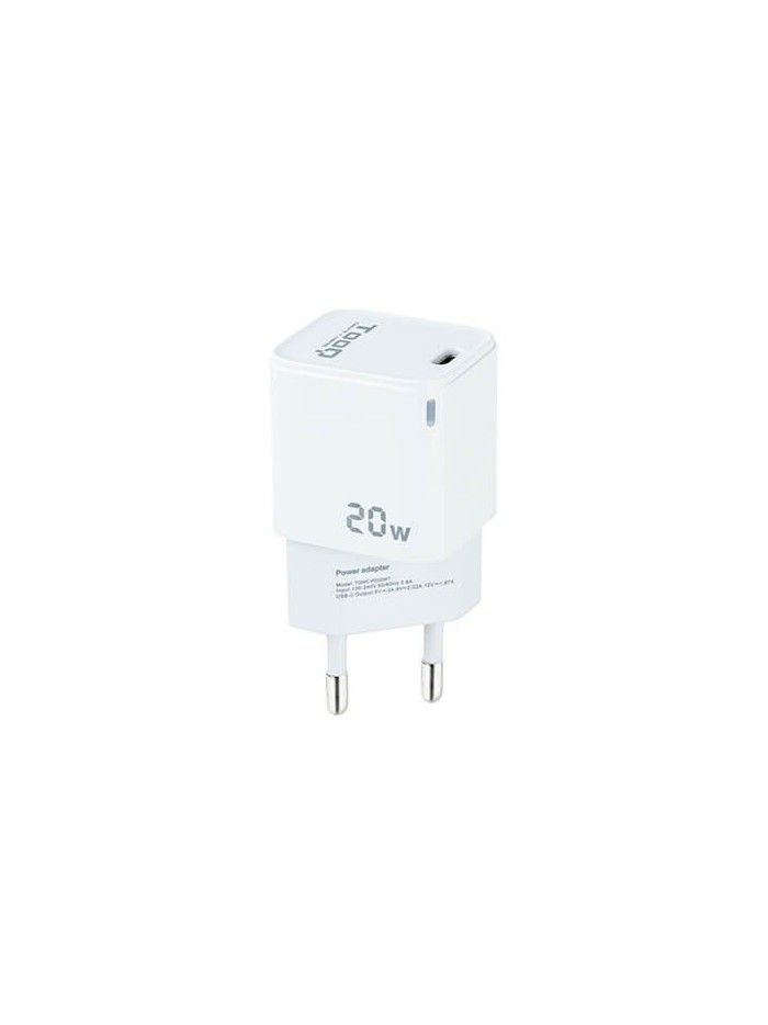 Cargador de pared tooq usb - c blanco 20w Cargador de pared tooq usb - c blanco 20w
