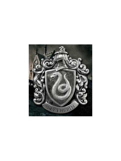Escudo de pared the noble collection harry potter casa slytherin resina 20 x 28 cm
