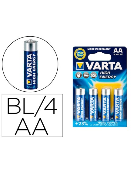 Pila varta alcalina longlife power aa tipo lr-06 blister de 4 unidades