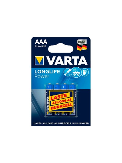 Pila varta alcalina longlife power aaa tipo lr-03 blister de 4 unidades