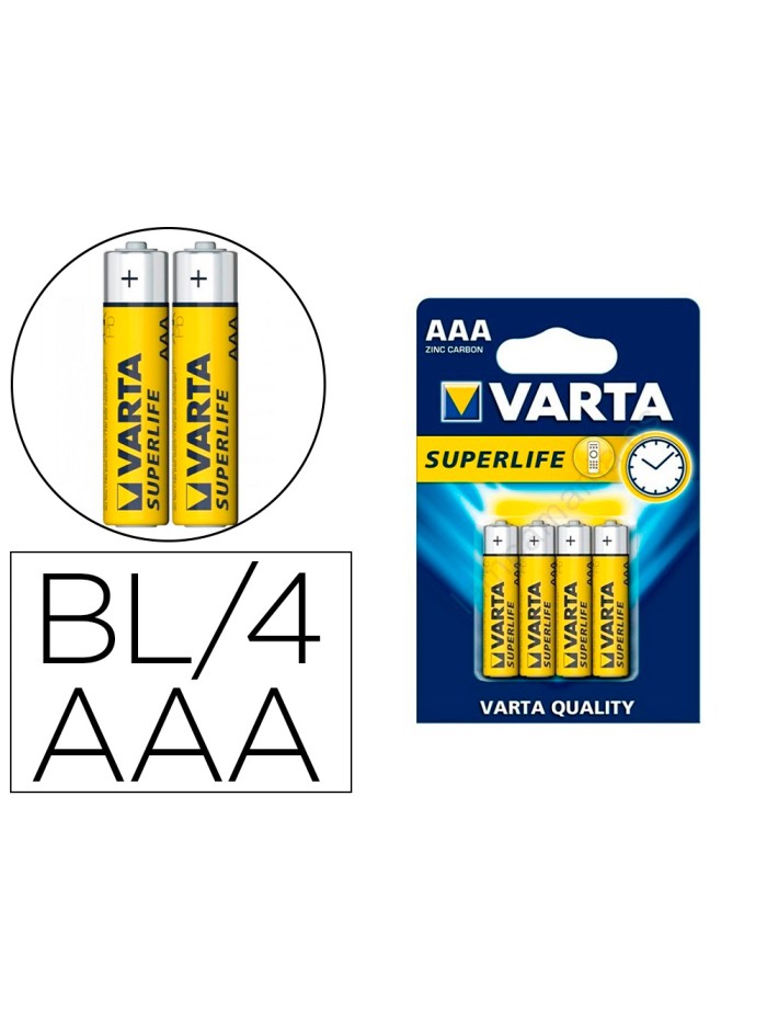 Pila varta salina superlife aaa tipo r-03 blister de 4 unidades