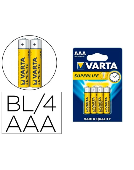 Pila varta salina superlife aaa tipo r-03 blister de 4 unidades