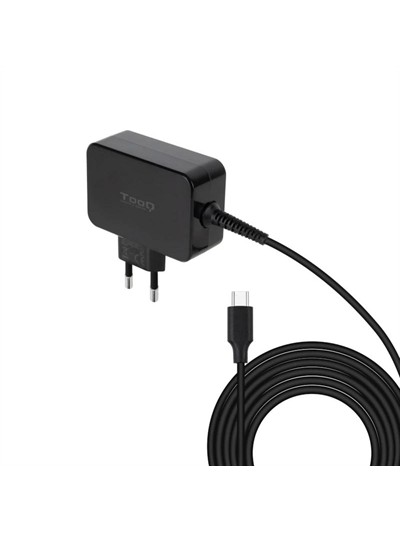 Cargador portatil tooq gan usb - c pd 65w negro