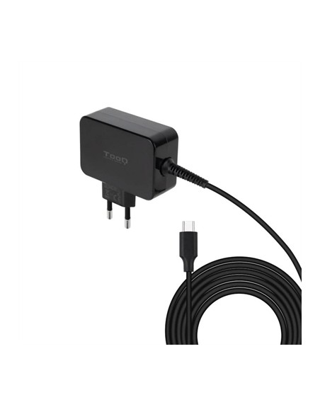 Cargador portatil tooq gan usb - c pd 65w negro