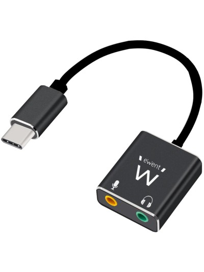 Cable adaptador de audio ewent usb tipo c a jack 3.5mm x2