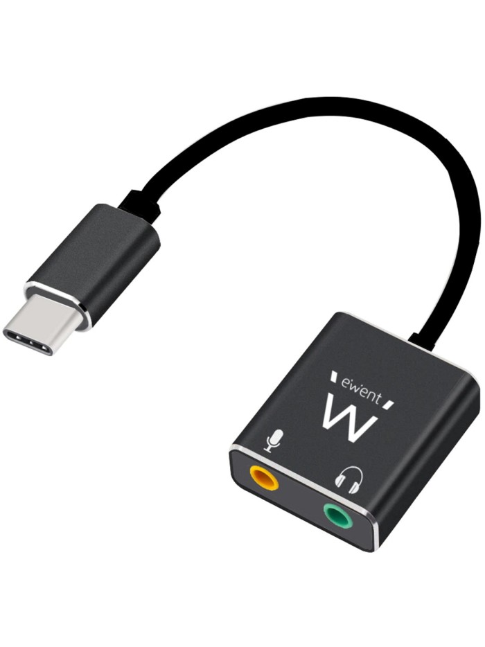 Cable adaptador de audio ewent usb tipo c a jack 3.5mm x2 Cable adaptador de audio ewent usb tipo c a jack 3.5mm x2