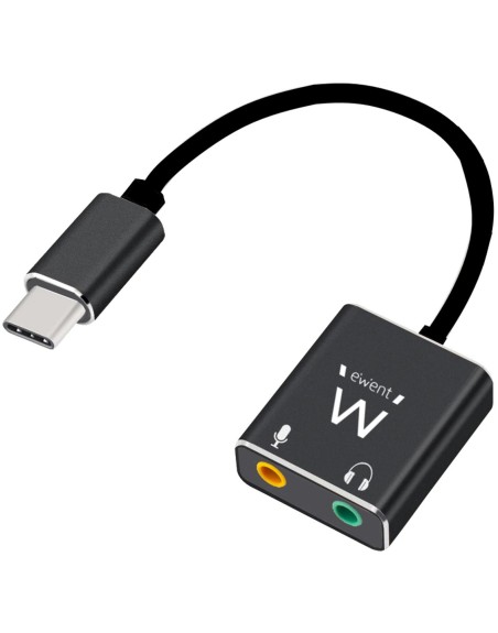 Cable adaptador de audio ewent usb tipo c a jack 3.5mm x2
