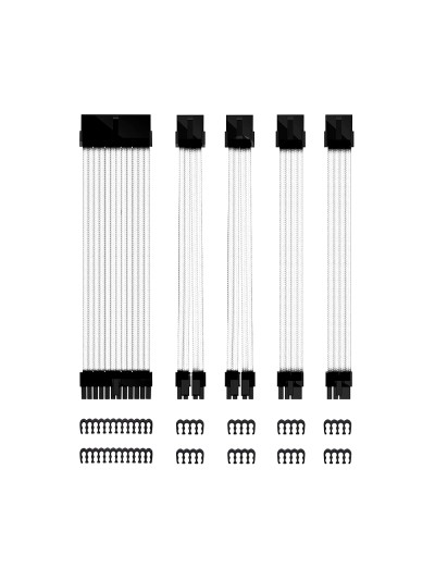 Kit cables extensión blancos para fuente de alimentación