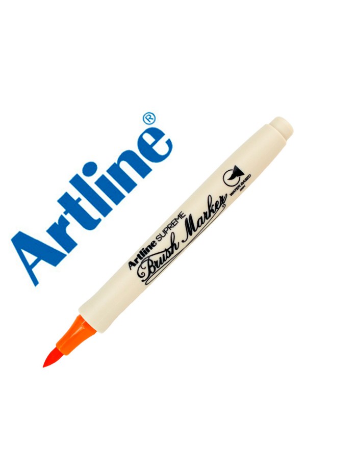 Rotulador artline supreme brush epfs pintura base de agua punta tipo pincel trazo fino naranja oscuro Rotulador artline supreme brush epfs pintura base de agua punta tipo pincel trazo fino naranja oscuro