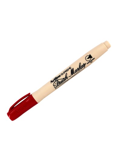 Rotulador artline supreme brush epfs pintura base de agua punta tipo pincel trazo fino rojo oscuro