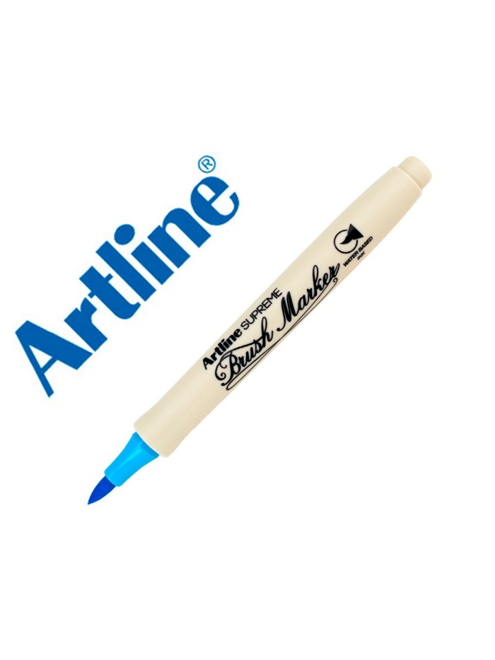 Rotulador artline supreme brush epfs pintura base de agua punta tipo pincel trazo fino azul claro Rotulador artline supreme brush epfs pintura base de agua punta tipo pincel trazo fino azul claro