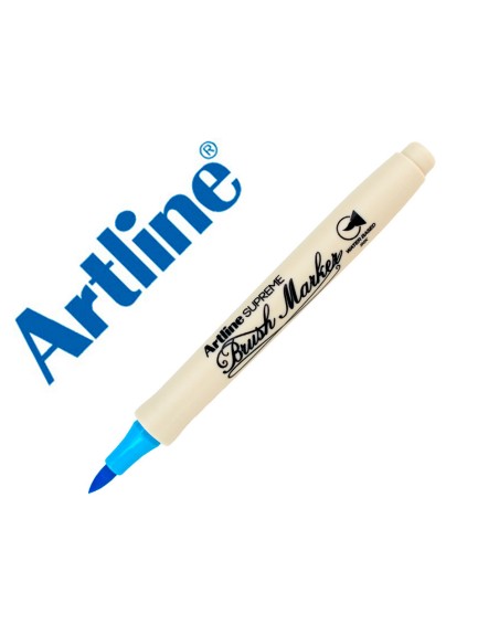 Rotulador artline supreme brush epfs pintura base de agua punta tipo pincel trazo fino azul claro