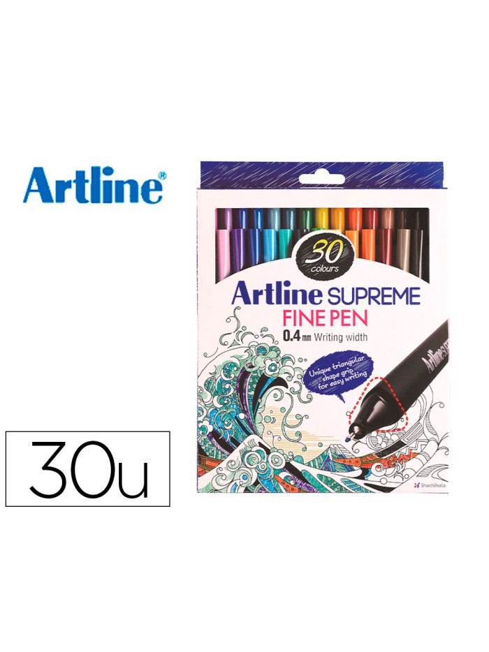 Rotulador artline supreme epfs200 fine liner punta de fibra 0,4 mm bolsa 30 unidades colores surtidos Rotulador artline supreme epfs200 fine liner punta de fibra 0,4 mm bolsa 30 unidades colores surtidos
