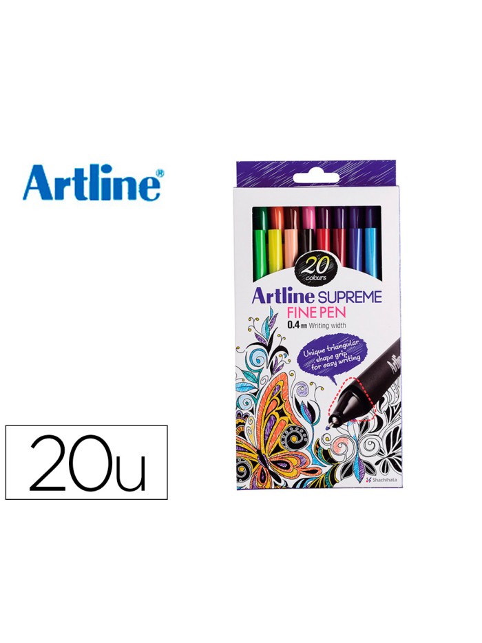Rotulador artline supreme epfs200 fine liner punta de fibra 0,4 mm bolsa 20 unidades colores surtidos Rotulador artline supreme epfs200 fine liner punta de fibra 0,4 mm bolsa 20 unidades colores surtidos