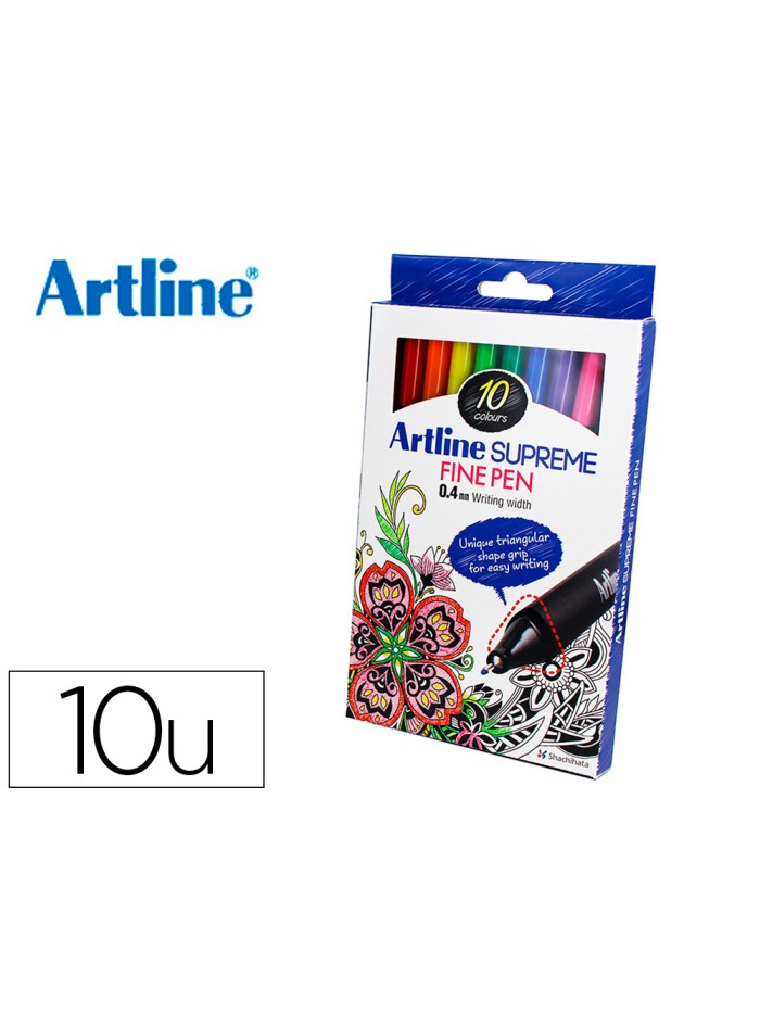 Rotulador artline supreme epfs200 fine liner punta de fibra 0,4 mm bolsa 10 unidades colores surtidos Rotulador artline supreme epfs200 fine liner punta de fibra 0,4 mm bolsa 10 unidades colores surtidos