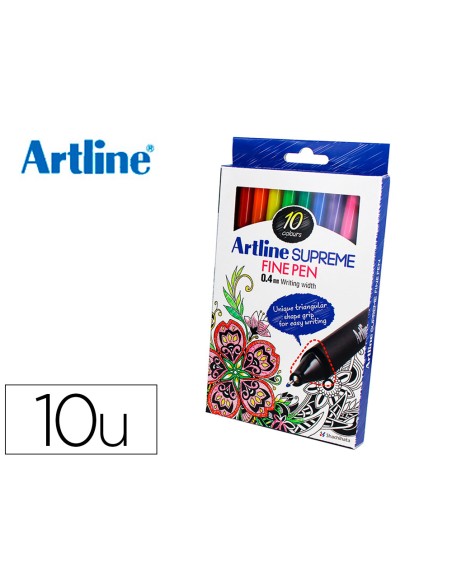 Rotulador artline supreme epfs200 fine liner punta de fibra 0,4 mm bolsa 10 unidades colores surtidos