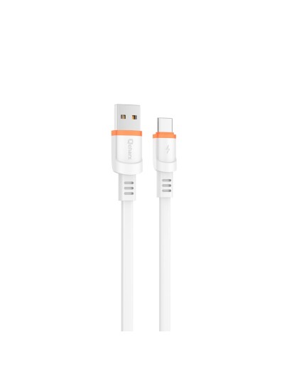 Cable qcharx rome usb a tipo c 3a - 1 m - pvc plano blanco