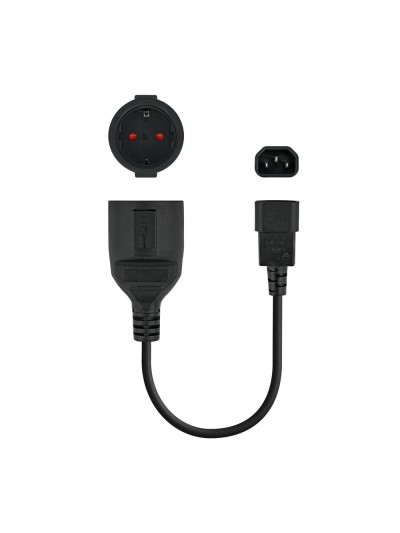Cable adaptador c14 - m a cee7 - h - 16a - 25cm nanocable