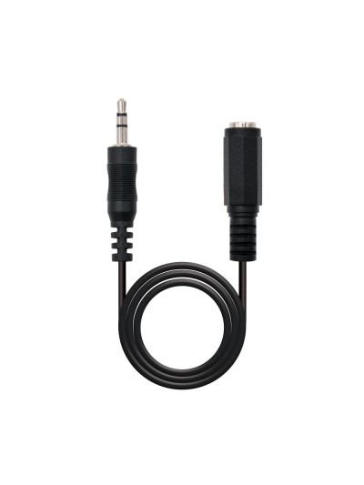 Cable audio jack - 3.5m a jack - 3.5h nanocable 5m - macho - hembra - negro