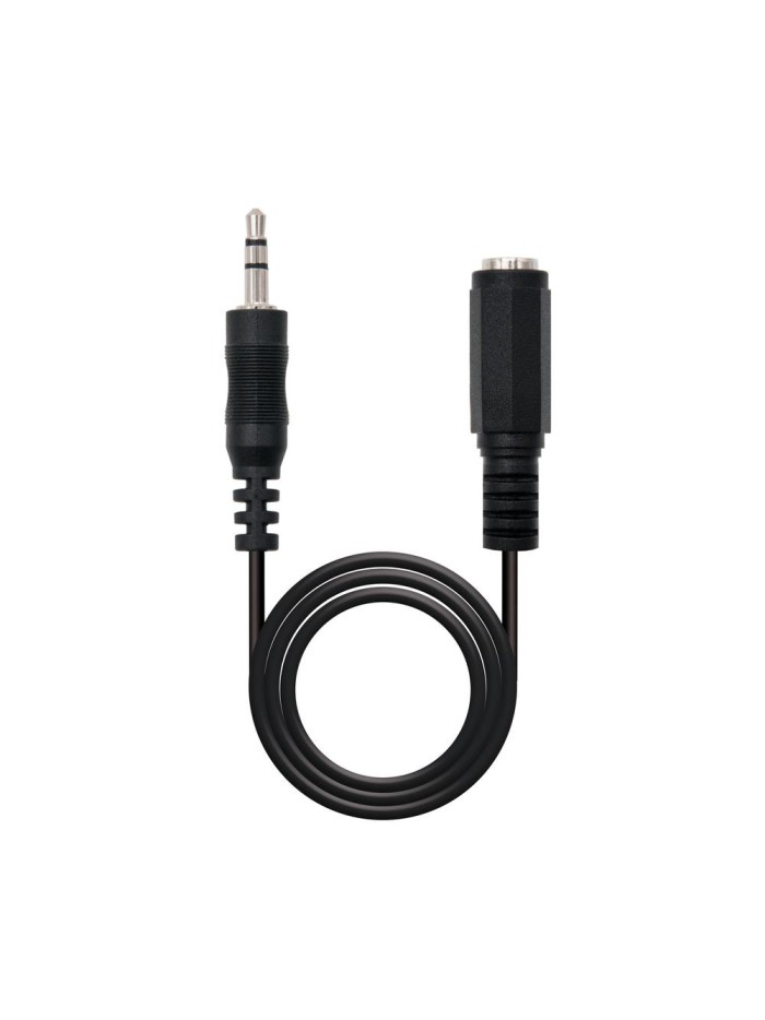 Cable audio jack - 3.5m a jack - 3.5h nanocable 5m - macho - hembra - negro Cable audio jack - 3.5m a jack - 3.5h nanocable 5m - macho - hembra - negro