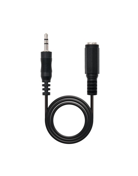 Cable audio jack - 3.5m a jack - 3.5h nanocable 5m - macho - hembra - negro