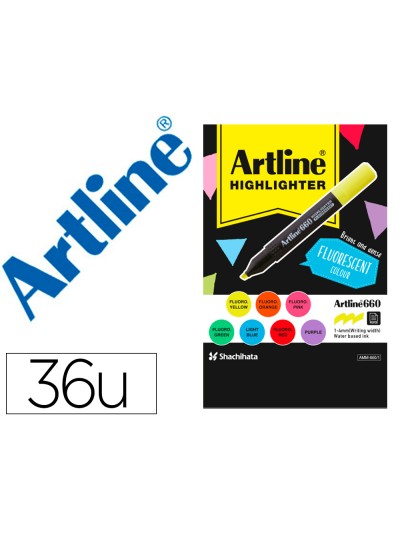 Rotulador artline fluorescente ek-660 expositor de 36 unidades colores surtidos