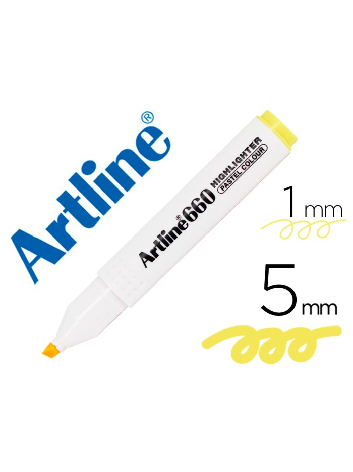 Rotulador artline fluorescente ek-660 amarillo pastel punta biselada Rotulador artline fluorescente ek-660 amarillo pastel punta biselada