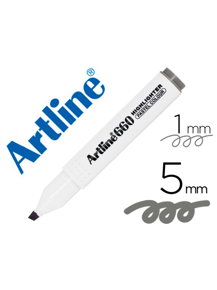 Rotulador artline fluorescente ek-660 gris pastel punta biselada Rotulador artline fluorescente ek-660 gris pastel punta biselada