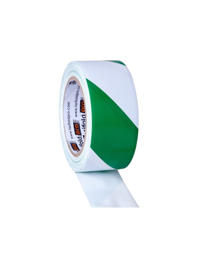 Cinta adhesiva tarifold seguridad para marcaje y señalizacion de suelo 33 mt x 50 mm color blanco/verde