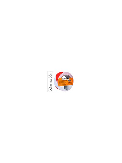 Cinta adhesiva tarifold seguridad para marcaje y señalizacion de suelo 33 mt x 50 mm color blanco/rojo