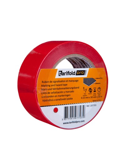 Cinta adhesiva tarifold para marcaje y señalizacion de suelo 33 mt x 50 mm color rojo